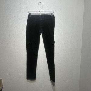 Hudson Cargo Jeans Womens 24 Black Logo Cotton Denim Low Rise Skinny Leg Hiking